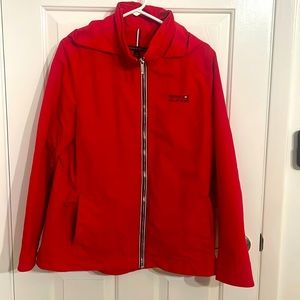 Tommy Hilfiger Red Tiffany Yacht Solid Nylon Jacket size large women’s.